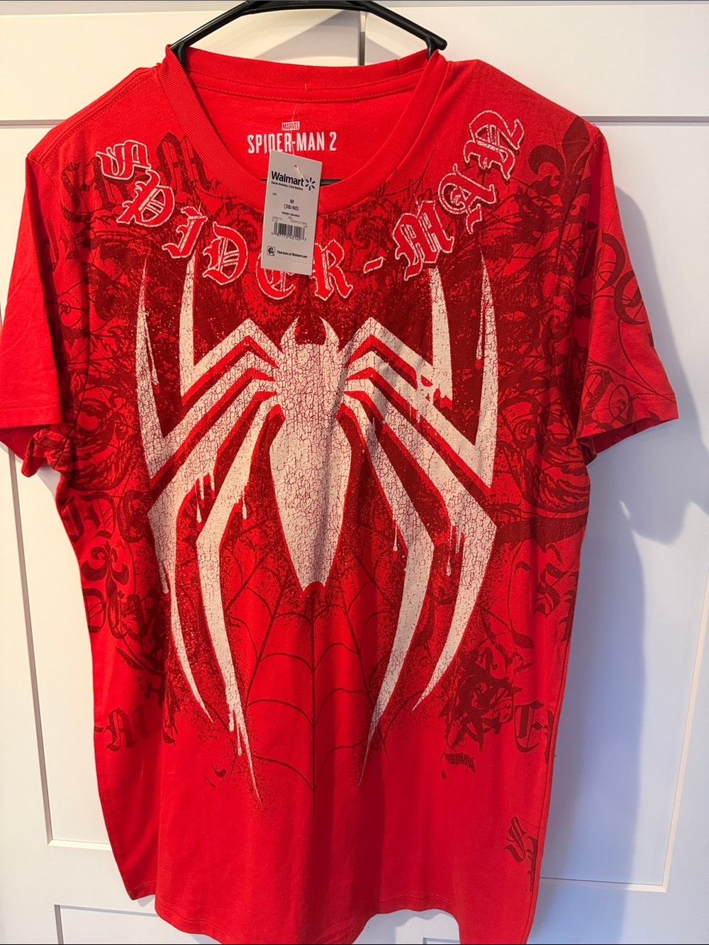 Spiderman Red Short Sleeve Tee with White Spider Graphic - Spiderman